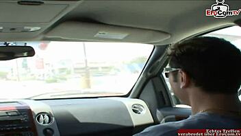 Blonde teen fucks a stranger guy with big tits