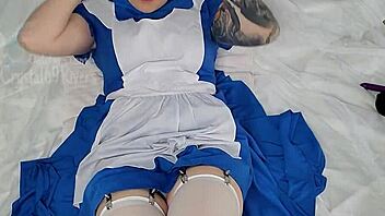 Naughty alice in wonderland cosplay takes big black cock in pov