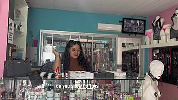 We visit an adult store, he purchases toys, and fantasizes about my golden shower