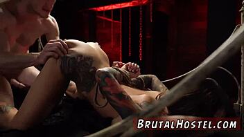 Excited Youthful 18+ in BDSM Anal Threesome!