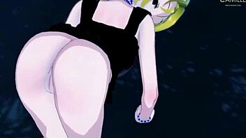 In shaman king, anna uses her wet vagina to exorcise the demon