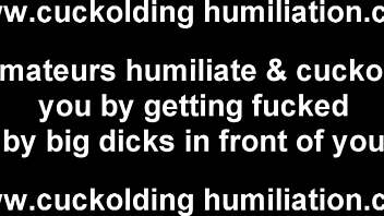 I's gettin wet lookin at his big cock in femdom humiliation