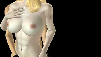 Animated 3D cartoon lesbian girls in action.