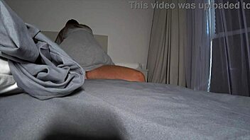 Unfaithful young wife engages in anal and ass play with best friend on her husband's bed