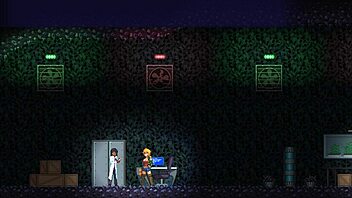 cute blonde with big ass gets fucked by monster cock in game