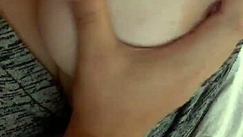 playing with my wife's stunning natural 42f tits at home