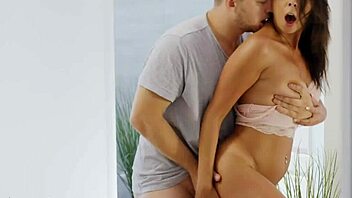 Julia Parker performs oral sex on her husband Dane Jones before they engage in romantic intercourse