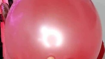 My combat trainer is so rough with me, using dildo on my tits. Close up action.