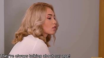 Blonde hairless babe gets creampie in crazy sex