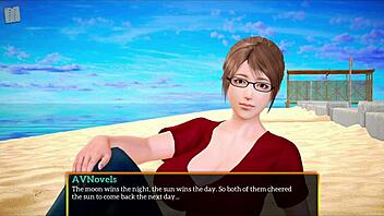 Family gathers for a new game in anime style