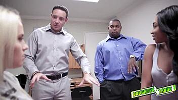 Lala Ivey and Layla Love get their tight vaginas SLAYED in rough cowgirl riding.