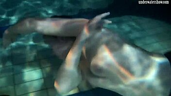 yo, check lozhkova rocking see-through shorts while swimming in the pool!