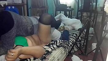 girlfriend in green panties fucked missionary style