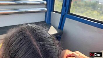 Young and horny 18yo gets wild on a public Ferris wheel