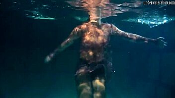 yo, check lozhkova rocking see-through shorts while swimming in the pool!