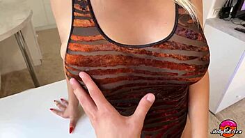 Older girl in bodysuit takes monster cock hard from behind.