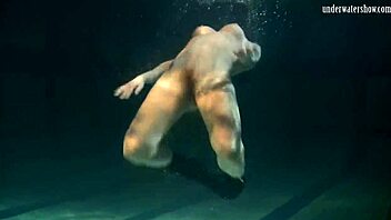 yo, check lozhkova rocking see-through shorts while swimming in the pool!