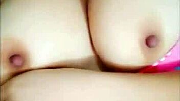 interracial masturbation, stepsister rubs her big tits