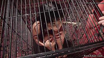 Petite Asian Slave Takes Anal Strap-On in Group Domination