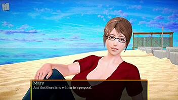 Family gathers for a new game in anime style