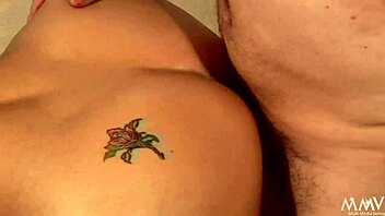 andrea gets facial after fucking, seeing what fits on her european tits