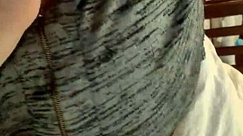 playing with my wife's stunning natural 42f tits at home