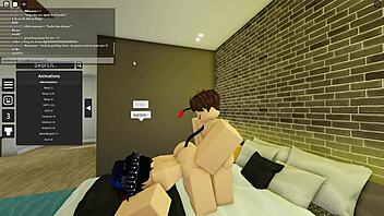 I engaged in a virtual encounter with my submissive demon boy follower on Roblox.