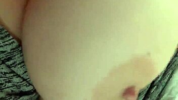 playing with my wife's stunning natural 42f tits at home