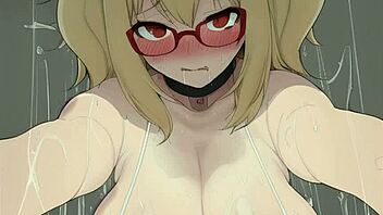 in the rain, sexy teen 18+ hentai girls lick ears in asmr style for relaxation