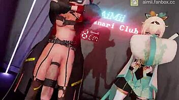 The futa conqueror dances with her monster cock in skmt