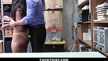 Latina teen 18+ brunette caught hiding items, bent over and punished in garage