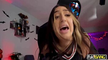 Violet gems fucked on halloween party