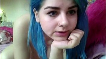 Blue Haired Teen's Perfect Tits!