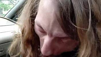 givin mornin blowjob to my buddy in the car, sloppy deepthroat