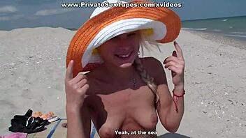 Blonde with sexy tight ass gets real bone hard fuck in private