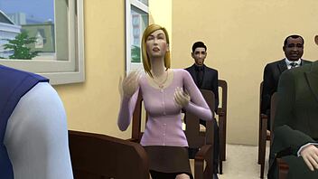 Boss shows porn to everyone at work in office parody