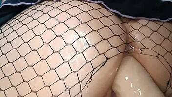 My petite pussy experiences a massive dildo's pleasure