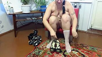 Plump Legs In High Socks And Heels For Homemade Foot Fetish With Mature Milf Pawg