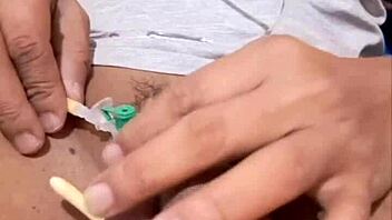 Amateur gay from Myanmar gets saline injection