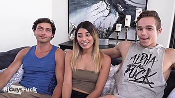 Joe Mason and Jayden Marcos in a steamy threesome with Vanessa Ortiz