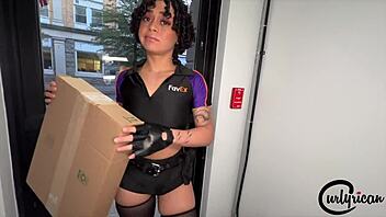 Fed Ex Girl Delivers Tight Latina Ass And Pussy