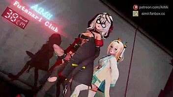 The futa conqueror dances with her monster cock in skmt