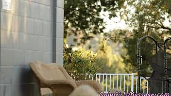 bigtits lesbians rub and massage their wet pussies together.