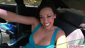 Big Tits Milf Sucks College Dude Outdoors!