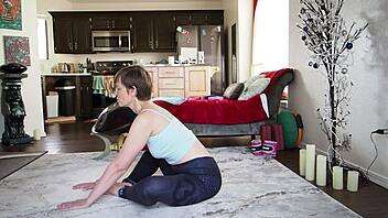 yoga instructor teaches lesson to friend and girlfriend