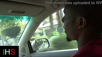 black guy with huge cock fucks horny brunette milf bent over in doggystyle