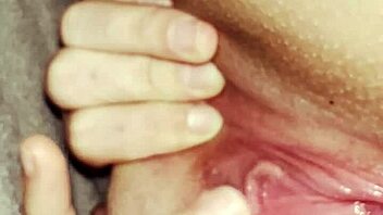 stretching my fat shaved pussy wide open under covers to bust nut