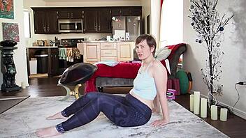 yoga instructor teaches lesson to friend and girlfriend