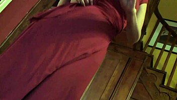 Shay Laren Pink Dress Striptease With Natural Tits