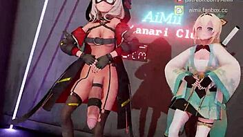 The futa conqueror dances with her monster cock in skmt